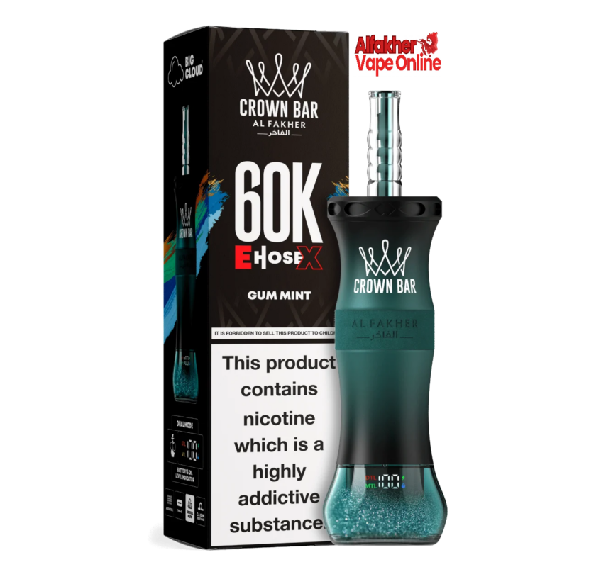 Crown Bar Al Fakher E Hose X 60k Gum Mint 6mg Disposable Vape