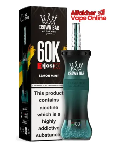 Crown Bar Al Fakher E Hose X 60k Lemon Mint 6mg Disposable Vape UAE