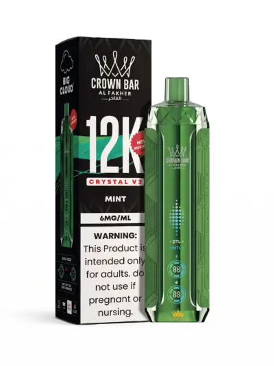 Al Fakher 12000 Puffs Mint V2 Crystal 5mg Disposable Vape in UAE