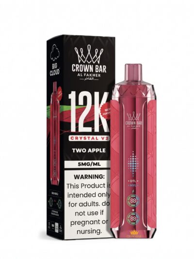 Al Fakher 12000 Puffs Two Apple V2 Crystal 5mg Disposable Vape in UAE