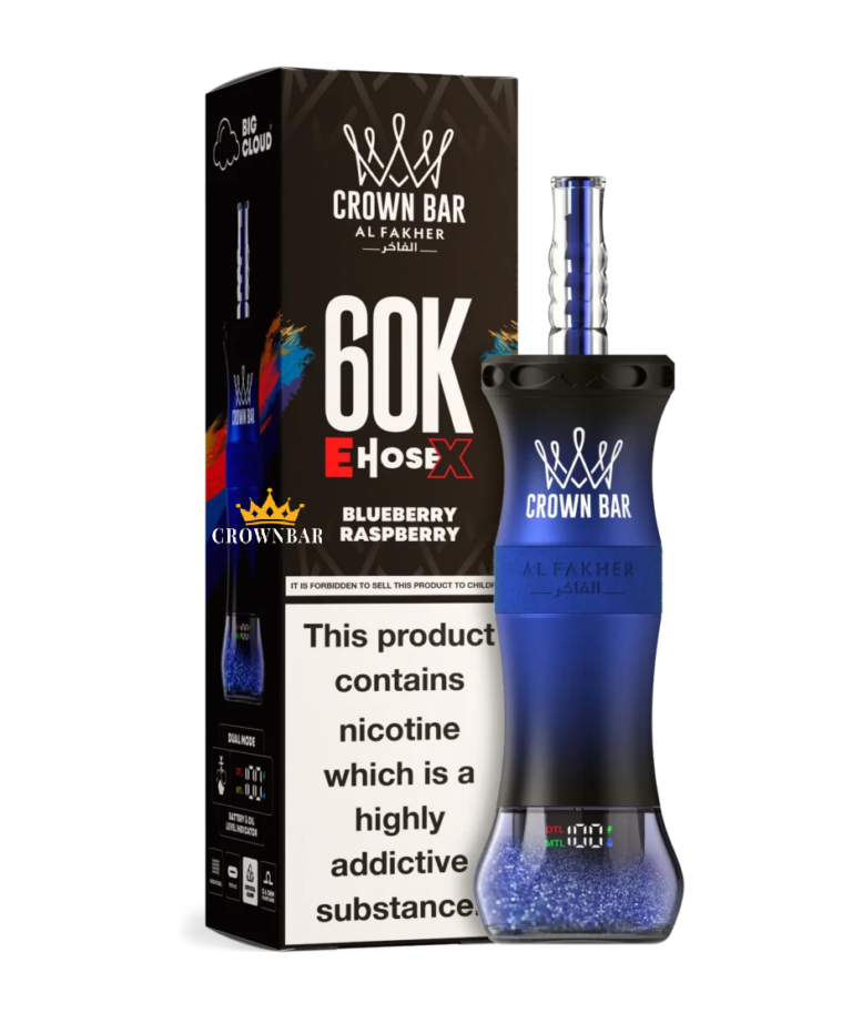 Crown Bar Al Fakher E-Hose X 60K Blueberry Gum Vape (6mg) | UAE