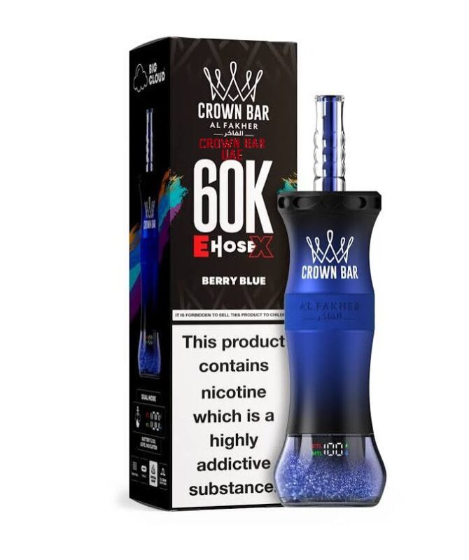 Crown Bar Al Fakher E-Hose X 60K Berry Blue Vape (6mg) | UAE