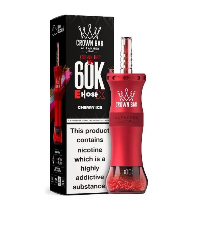 Crown Bar Al Fakher E-Hose X 60K Cherry Ice Vape (6mg) | UAE