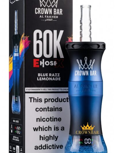 Crown Bar Al Fakher E-Hose X 60K Blue Razz Lemonade Disposable Vape 6mg in UAE