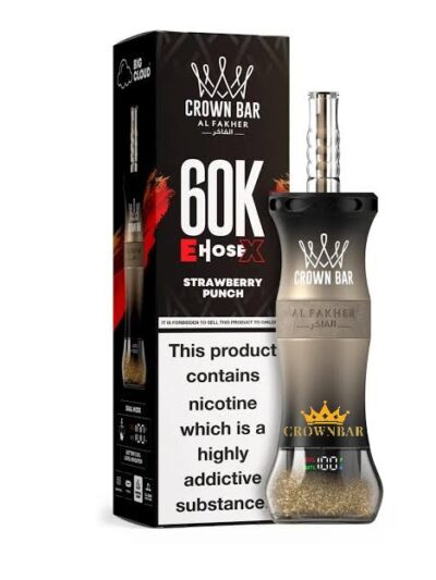 Crown Bar Al Fakher E-Hose X 60K Strawberry Punch Disposable Vape 6mg in UAE