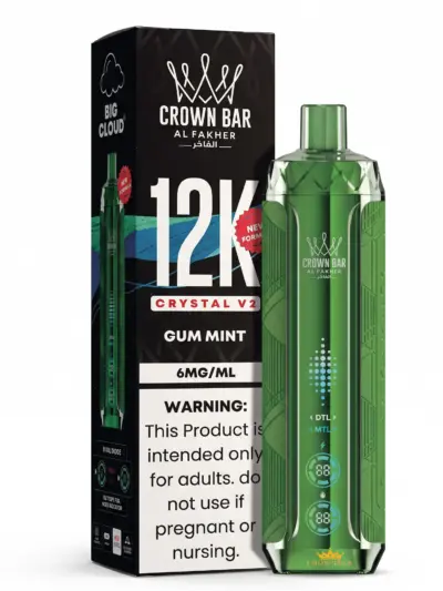 Al Fakher 12000 Puffs Gum Mint V2 Crystal 5mg Disposable Vape in UAE